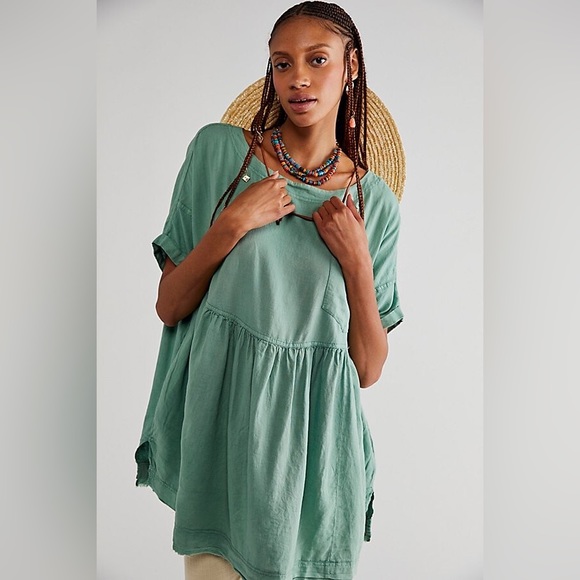 Free People Tops - NWT Free People We The Free Moon City Green Top Size Small Oversized